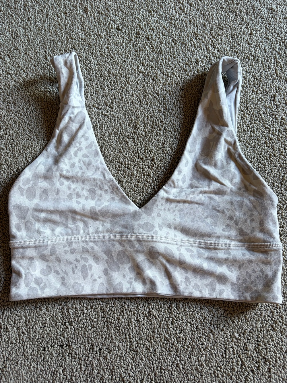lululemon athletica Light Beige Leopard-Print Sports Bra